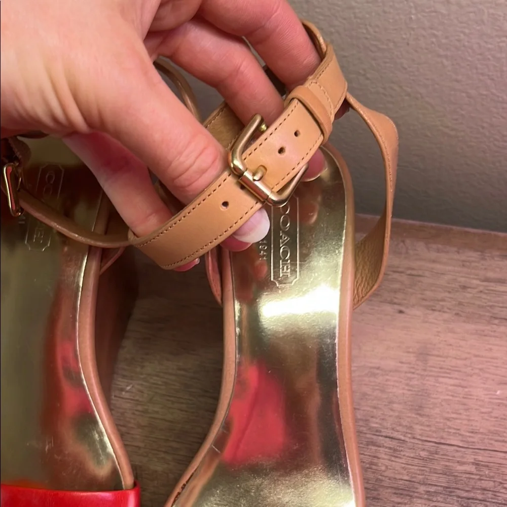Coach Red and Pink Wedge Shoes - Picture 5 of 9